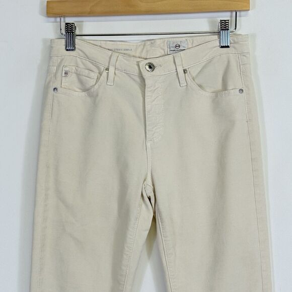 AG Adriano Goldschmied The‎ Stevie Beige Soft Velveteen Ankle Pants Women's 26 - Picture 2 of 7